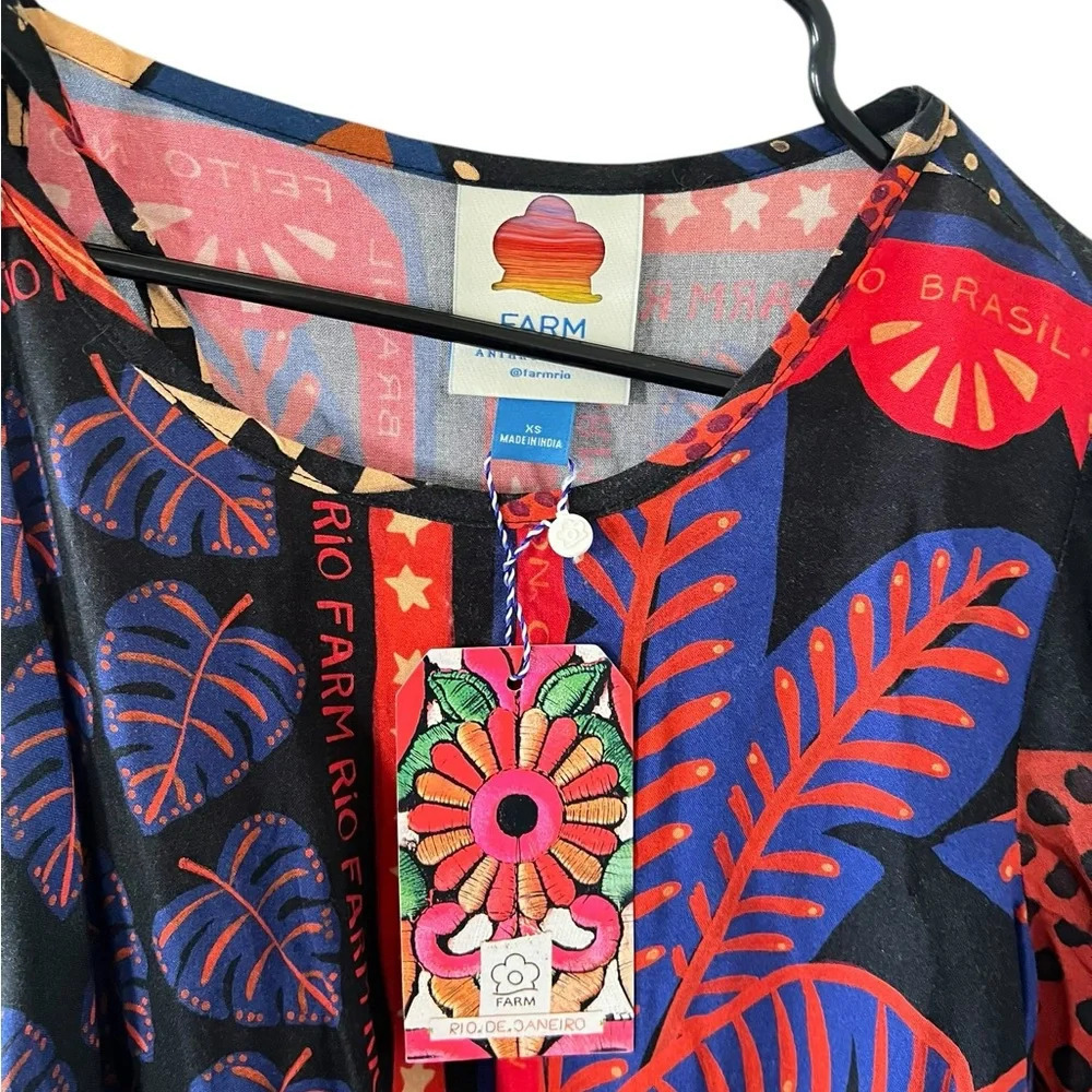 Farm Rio Anthropologie NEW One Shoulder Mini Dress - Picture 4 of 9